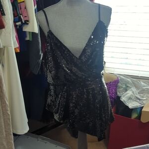Sequin Black Top